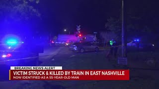 Man hit, killed by train in East Nashville