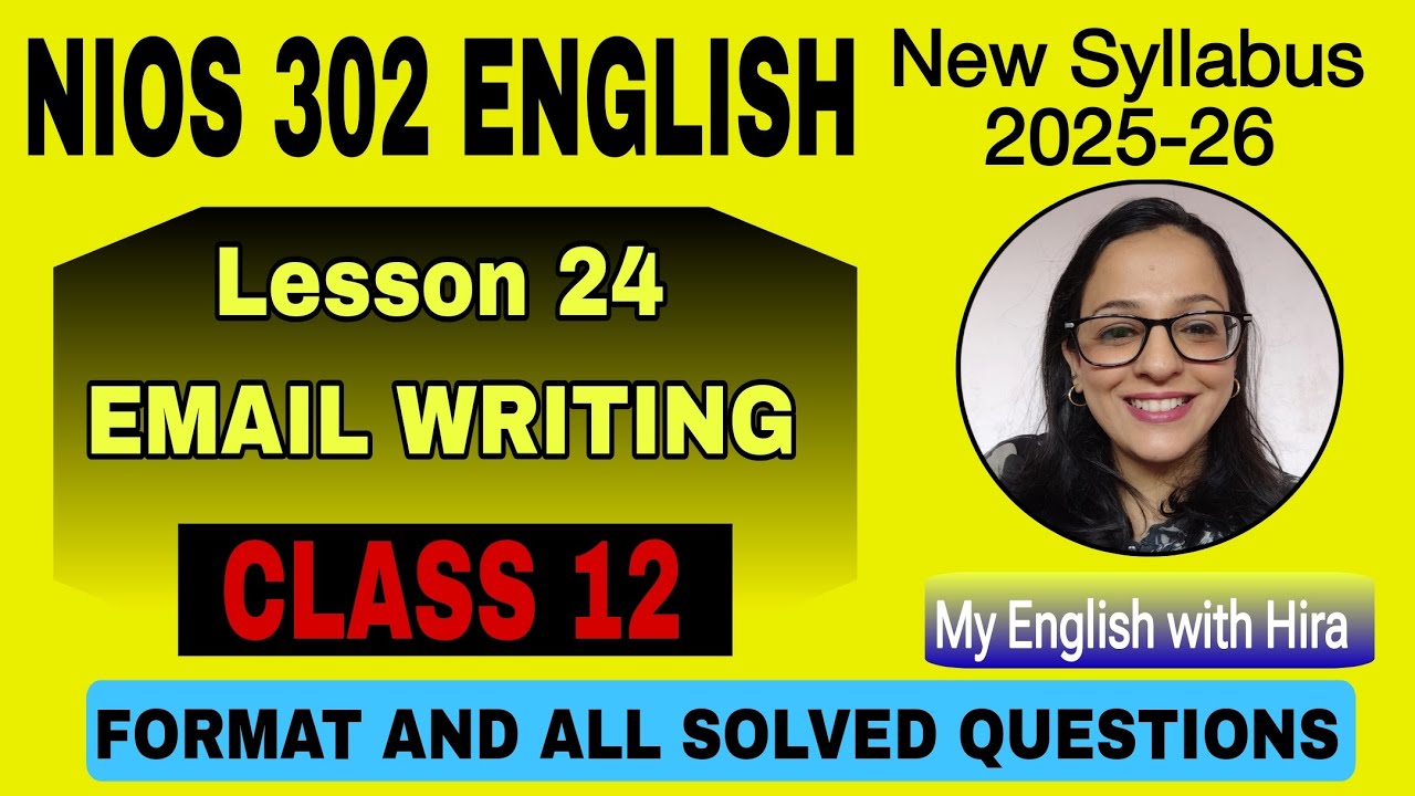 EMAIL WRITING NIOS CLASS 12 ENGLISH |  NEW SYLLABUS 