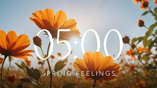 Spring  5 Minute Countdown Timer with Calm and Relaxing Music + Gentle Alarm + Scenic Nature Film