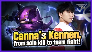 (Eng Sub) Canna's Kennen, from solo kill to team fight!