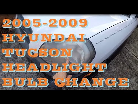 How to replace change Headlight bulb in Hyundai Tucson 05-09