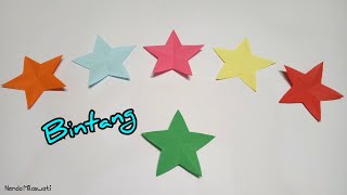 Melipat dan Menggunting Bentuk Bintang Sangat Mudah || Cara Membuat Bintang dari Kertas Origami