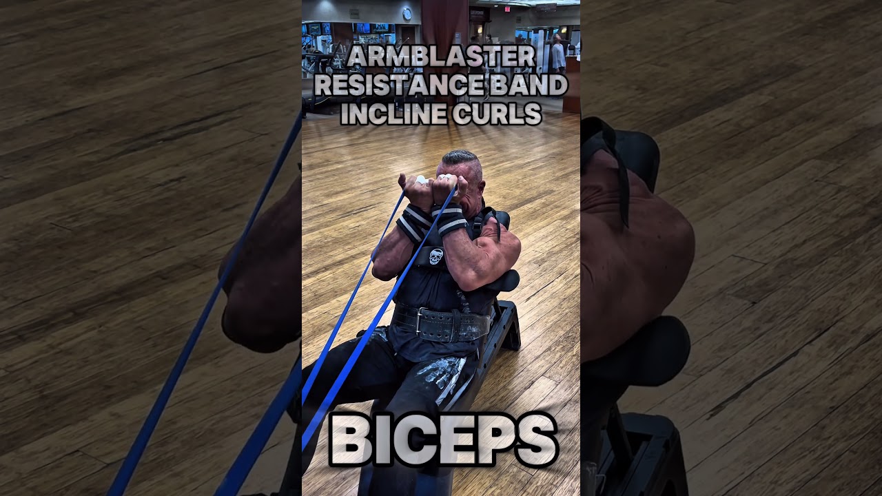 ARMBLASTER RESISTANCE BAND INCLINE CURLS #biceps #workout #motivation #resistancebands #workouttips