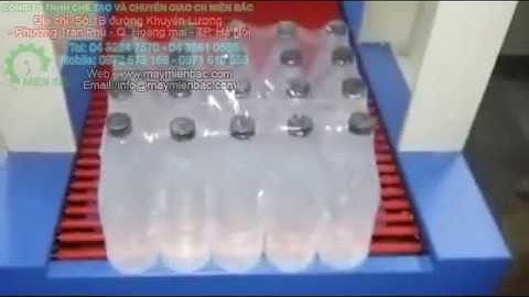 Máy co màng lốc 6 12 24 chai nước, máy rút màng co tự động,Bottle Shrink Wrapping machine