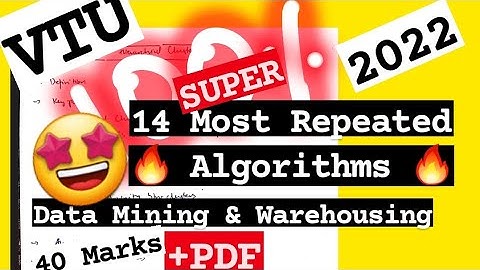 DMDW Algorithms Pass Pack 💯🤩 Super Important [+PDF] 🎯🔥🔥🔥 6SEM CSE #vtu #2022 #DMDW #18CS641