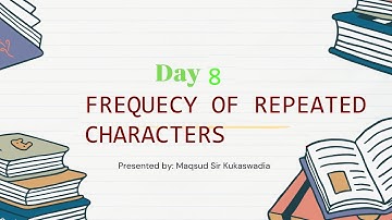 Day-8: Find Out Frequency of a character in a String.