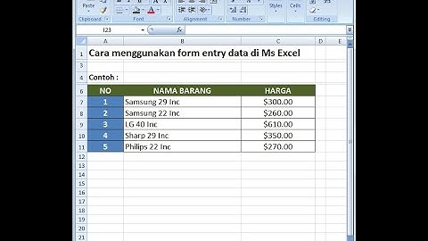 Excel 2007 tutorial | Cara Membuat Form di Microsoft Excel