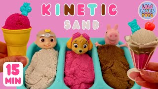 Kinetic Sand ICE CREAM with Skye, Peppa & JJ! | 15-Minute Toddler & Preschool Video