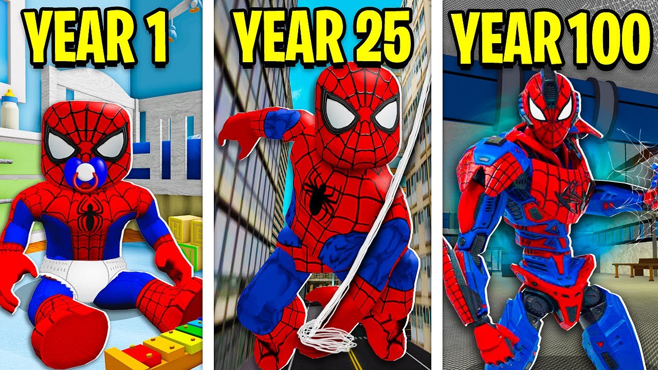 100 YEARS As SPIDERMAN! (Roblox)