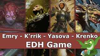 Emry vs K'rrik vs Yasova vs Krenko EDH / CMDR game play for Magic: The Gathering