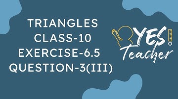 Class 10 Maths | Chapter 6 | Exercise 6.5 Q3(iii) | Triangles