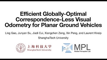 Efficient Globally-Optimal Correspondence-less Visual Odometry for Planar Ground vehicles