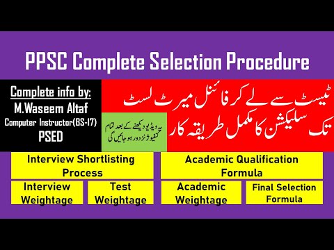 PPSC Complete Selection Procedure|Interview Shortlisting Process, Academic Formula & Final Selection