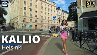 Hot Summer Day in trendy Kallio District  Helsinki Finland Walking Tours (August 2022)