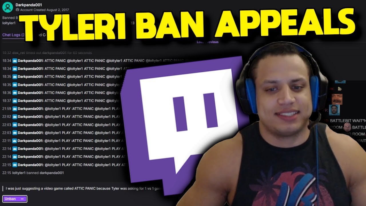 Tyler1 читает апелляции по поводу бана на Twitch
