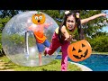 Halloween Song Party in Ellie's Spooky Pool | How to Go Trick-or-Treat Swimming