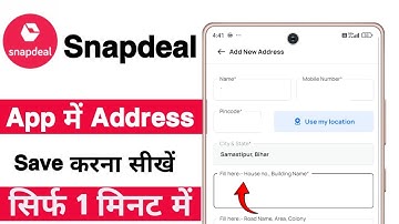 snapdeal me address kaise dale | snapdeal address kaise banaye | snapdeal me account kaise banaye
