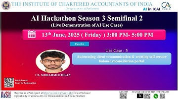 AI Hackathon S3 SF2: UC 5 –Client chat & balance portal automation – by CA. Mohammed Ihsan