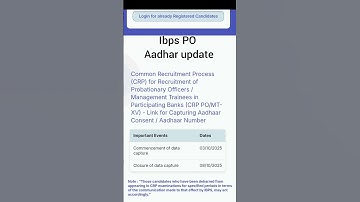 ibps po aadhar update #ibps #ibpspo #ibpspo2025 #bank #bankerslife #motivation #bankexam