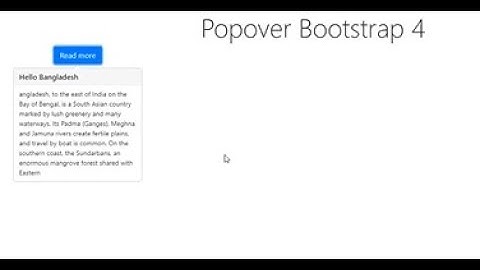 Bootstrap 4 popover bangla tutorial  , Md Sohan Ali, work24sohan