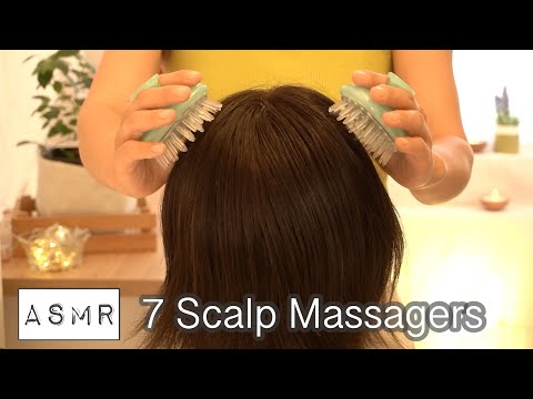 [ASMR] 7 Different Scalp Massager  | No Talking