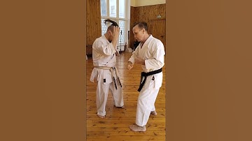Penetrating strike training of a through penetrating strike Atifa shock wave / Uechi ryu Karate