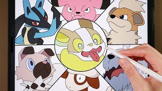 How To Draw pokemon - Dog Pokémon / easy drawing , coloring satisfyingvideo