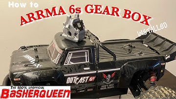 ARRMA 1/8-1/7 scale gearbox case 1st look REVIEW an install the BASHERQUEEN 7075 gearbox OUTCAST 6s