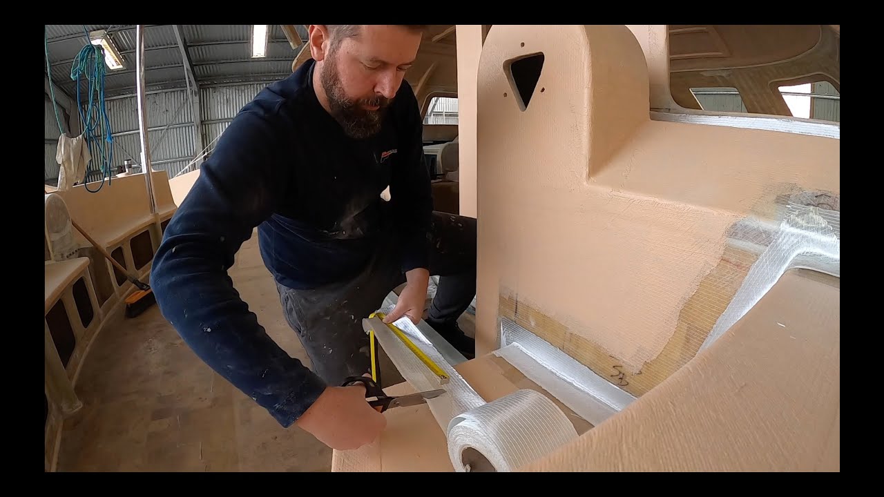 More cockpit glassing & painting – S01 E17 – DIY Catamaran