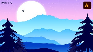 Draw a Beautiful Landscape Scene - Adobe Illustrator Tutorial (Part 1/3)