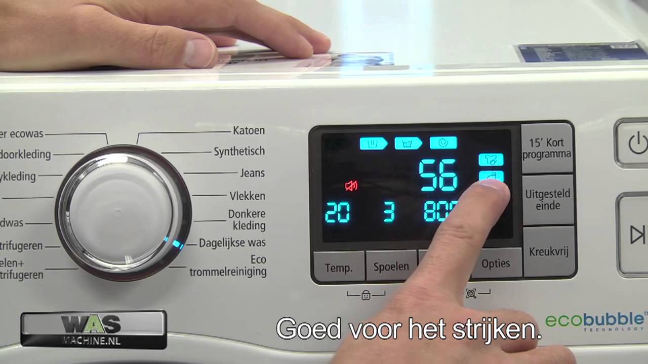 Samsung WF80F5E5P4W EcoBubble technologie! Wasmachine met of 8 kilo vulinhoud en 1400 - YouTube