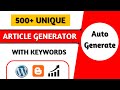 how to write 📝 unique article step by step 2023 | unique article generator