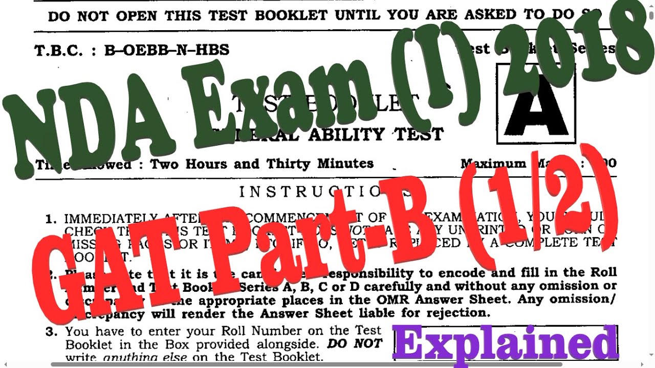 NDA Exam (I) 2018_GAT (1) || nda previous year question paper, nda pyq ||Explained|| 