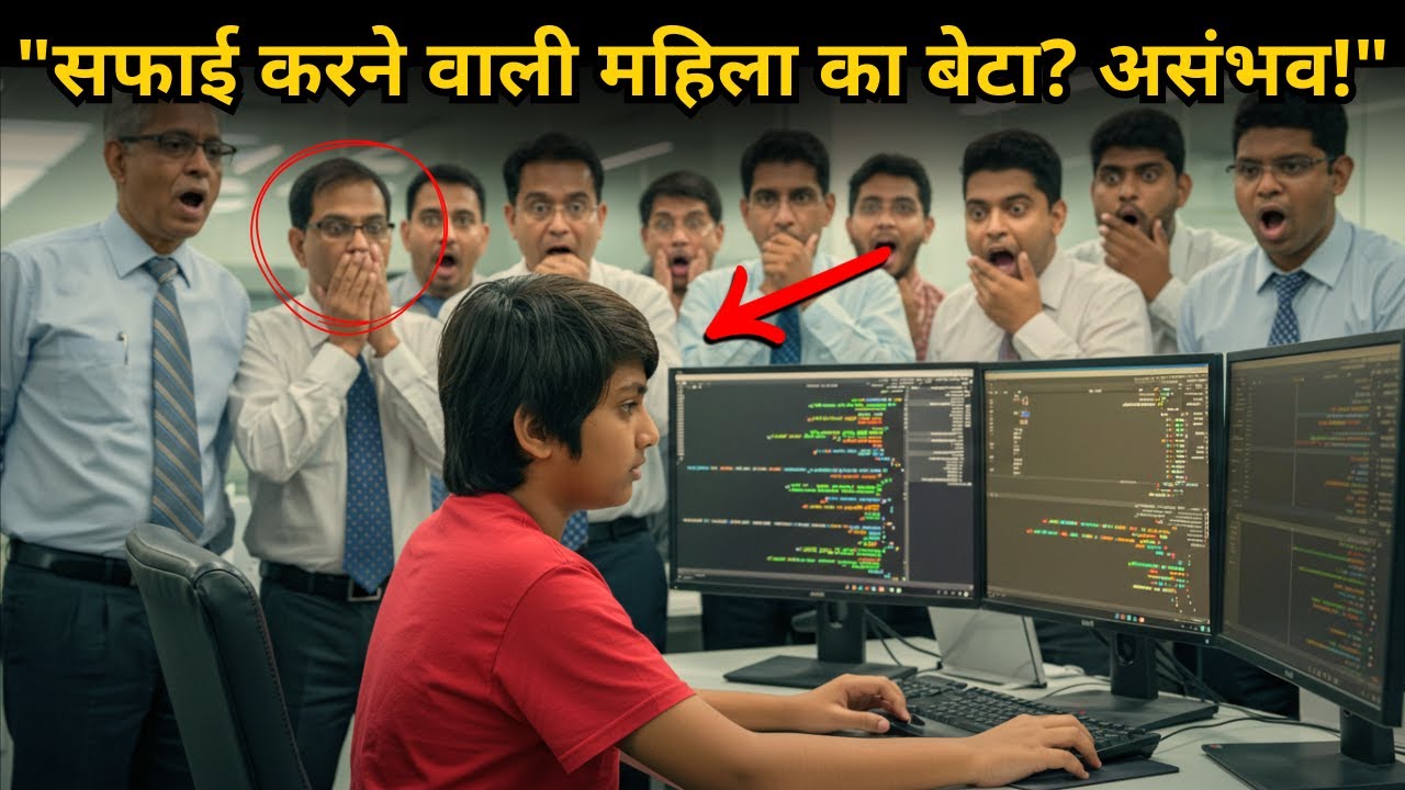 सिस्टम क्रैश होते हीCEO घबरा गया-फिर सफाई करने वाली महिला का बेटा सिस्टम ठीक करके सबको चौंका देता है