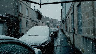 4k ASMR Walking in the snow Walk Bordeaux 4k France | Jan. 2024 | ASMR Rain sounds for sleeping