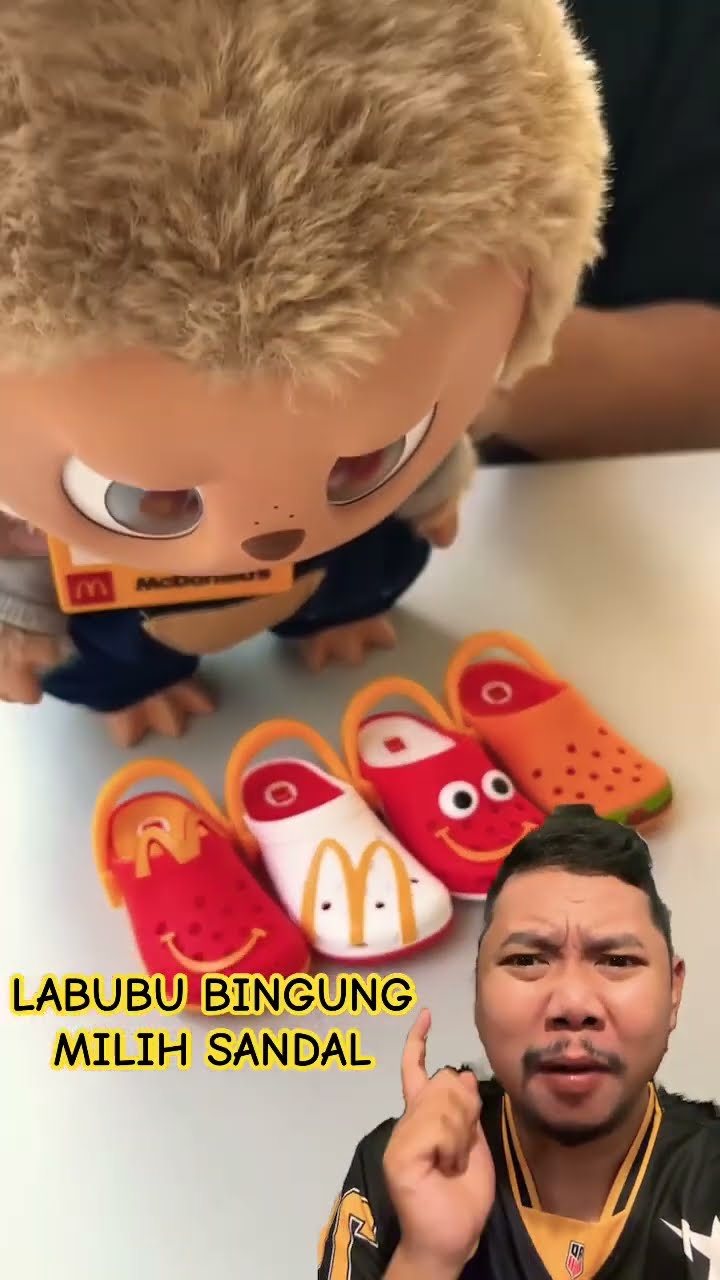 LABUBU Bingung Milih sandal Yang mana!!!??? #crocs #shorts #funny #labubu
