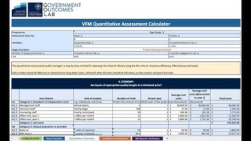 Quantitative Calculator: the GO Lab/ CIPFA Value-for-Money (VfM) Toolkit