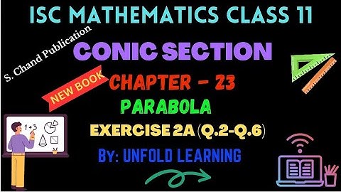 ISC Class 11 Maths 2024-25 || Conic Section || 23. Parabola || Exercise 23 A @UNFOLDLEARNING