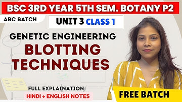 Blotting techniques & DNA Fingerprinting|Genetic engineering BSc 5th Semester botany paper 2 unit 3🔥