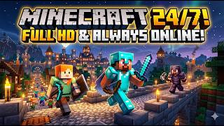 🟢 LIVE 24/7 Minecraft Survival | Full HD Building, Mining & Exploring Non-Stop