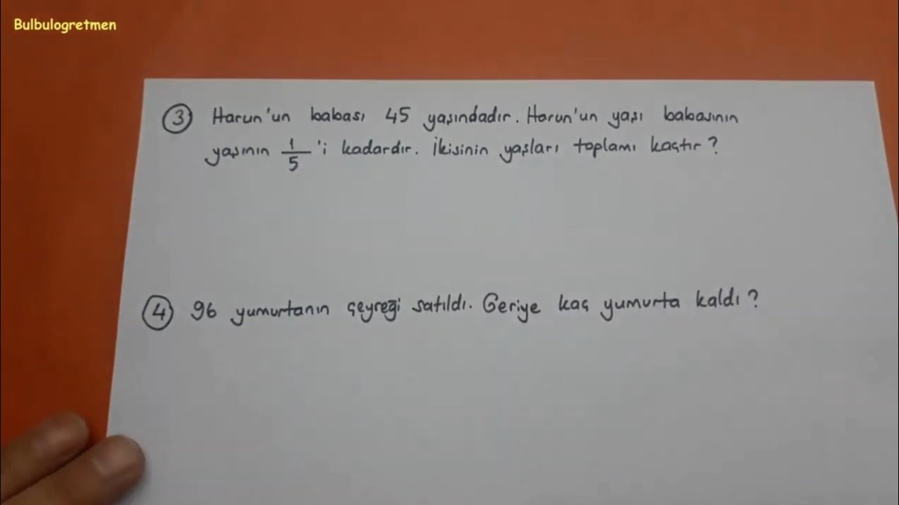 3.sınıf çeşitli kesir problemleri @Bulbulogretmen #matematik #3sınıf #kesir #kesirler #problem