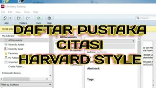 How to make citations and bibliography with harvard style using mindeley