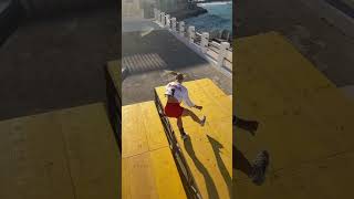 Noa Diorgina testing the course in Vieste