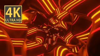 Abstract Background Video 4K Vj Loop Neon Red Golden Metallic Tunnel Calm Screensaver Visual Asmr