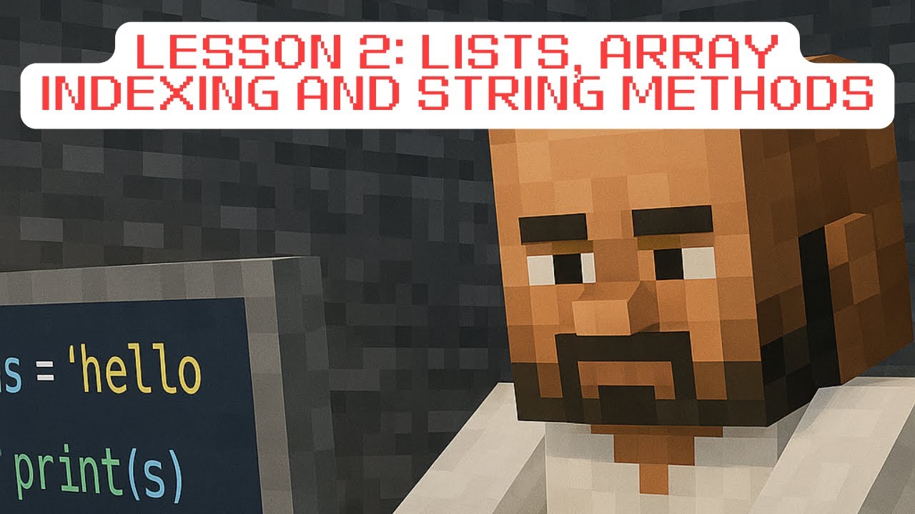 Lists, Array indexing and String Methods. - YouTube
