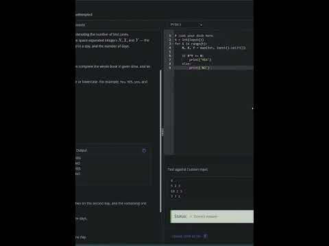 Read Pages | Codechef Starter 76 Solution | Python | Starter 76 codechef contest
