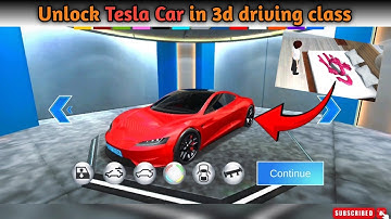 How to Unlock Tesla flying Car in 3d driving class 2 | 3d driving class #gameplay #cargame