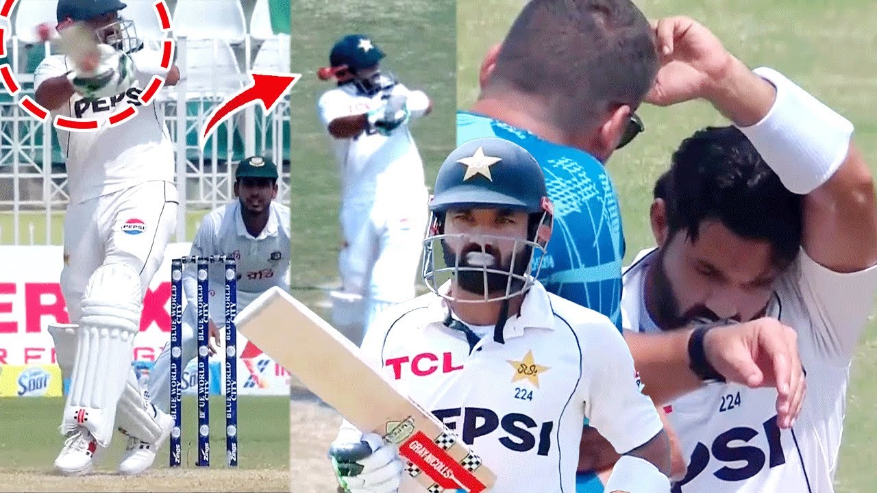 Ball Hit on Mohammad Rizwan's Helmet 😮 | Pakistan vs Bangladesh | 2nd ...