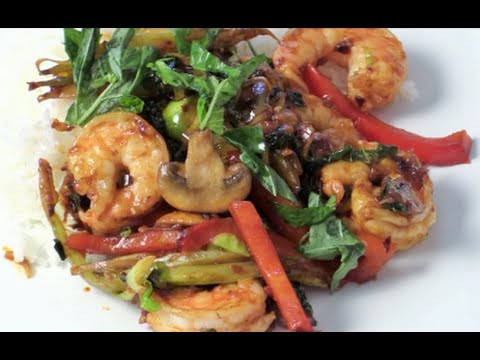 Thai Spicy Basil Shrimp Stir-Fry With Leek