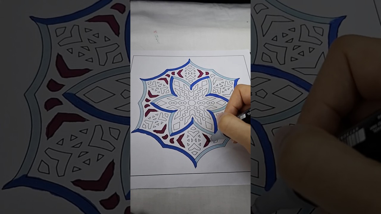 Color with me | Geometric Snowflakes Coloring Book 